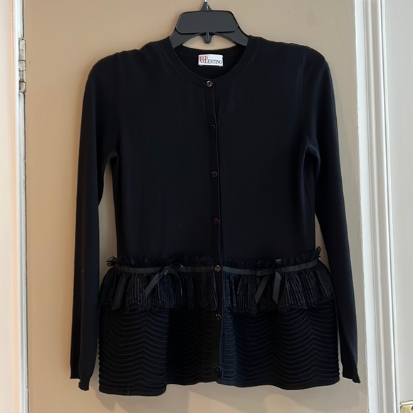Red Valentino NWT. Black Wool Cardigan.S